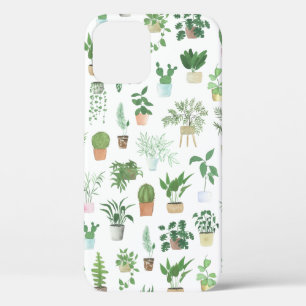 Plantita House Plants and Pots Pattern iPhone 12 Case
