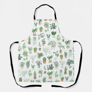 Plantita House Plants and Pots Pattern Tote Bag Apron