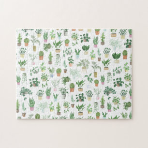Plantita House Plants and Pots Pattern Tote Bag Jigsaw Puzzle