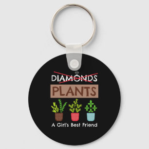 Plants A Girls Best Friend Funny Gardener T Shirt  Key Ring