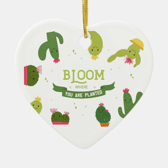 Plants and Flowers Ceramic Ornament (Front)