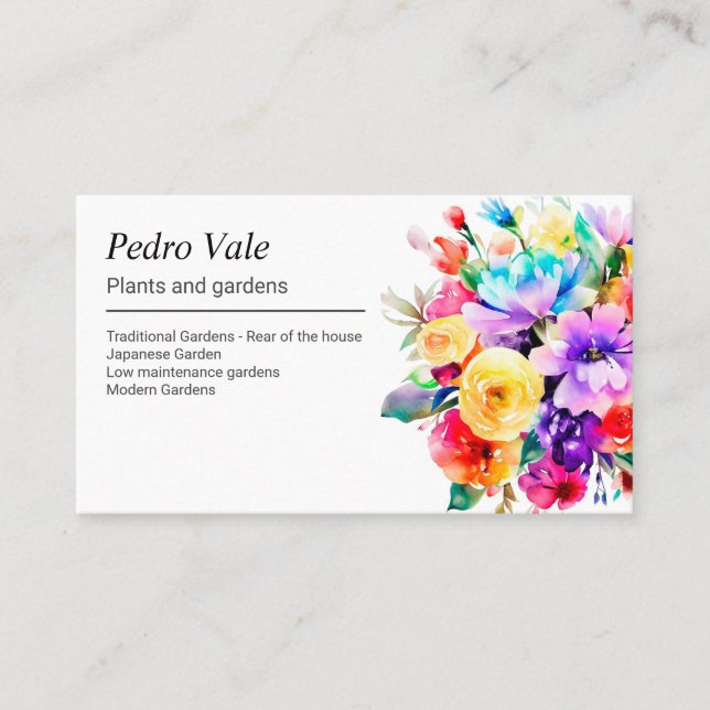 Plants and gardens business card (Front)