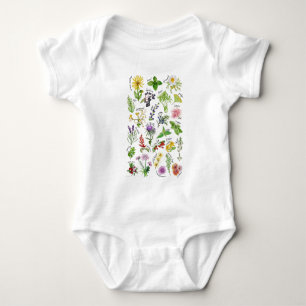 Plants and Herbs Alphabet Baby Bodysuit