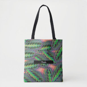 Plants Calathea Greenery Leaf Pattern Tote Bag