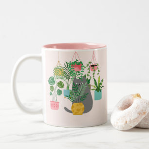 Plants Cat Two-Tone Coffee Mug