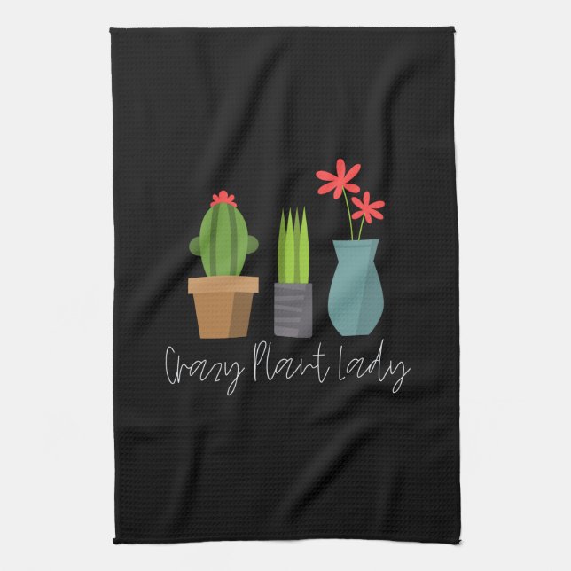 Plants - Crazy Plant Lady Tea Towel (Vertical)