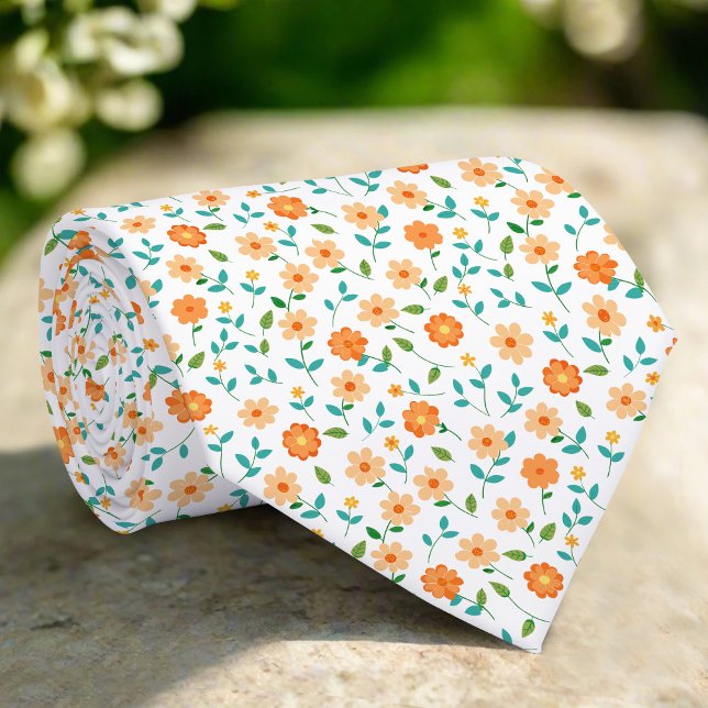 Plants Flowers Pattern Groom Wedding Tie (Creator Uploaded)