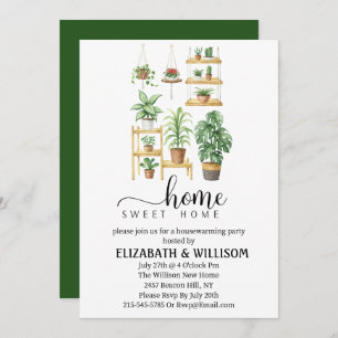  Plants Home Sweet Home Housewarming Party Invitation