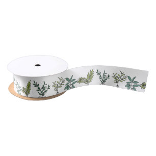Plants illustration   satin ribbon