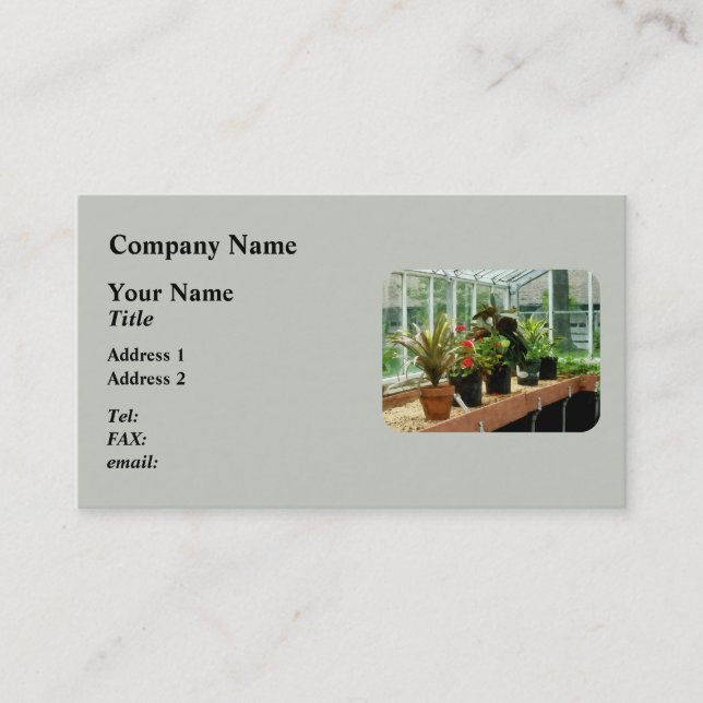 Plants in Greenhouse Business Card (Front)