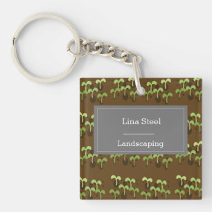 Plants in soil pattern key ring