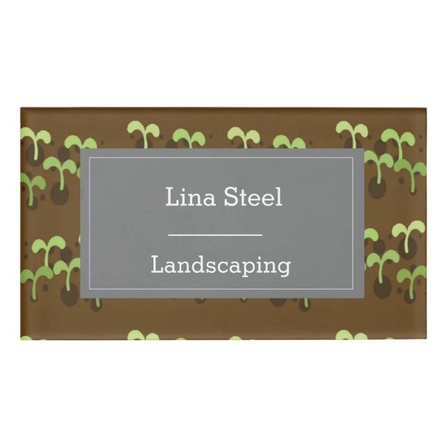 Plants in soil pattern  name tag (Front)