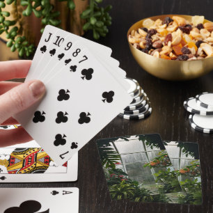 Plants Inside Greenhouse on Rainy Day Playing Cards