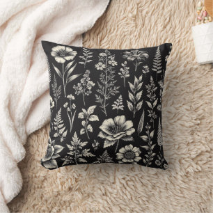 Plants, Leaves and Flowers Natural History Cushion
