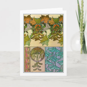 Plants of Art Nouveau Style, Mucha Card