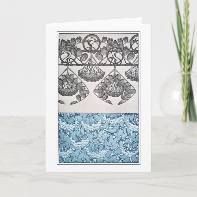Plants of Art Nouveau Style, Mucha Card (Front)