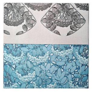 Plants of Art Nouveau Style, Mucha Ceramic Tile