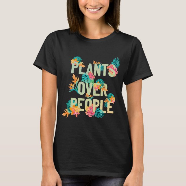 Plants Over People Monstera Colourful Floral T-Shirt (Front)