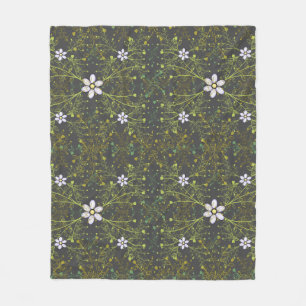 Plants pattern.10b DGrey BG Fleece Blanket