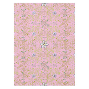 Plants pattern 10bx4 Lpink BG Tablecloth