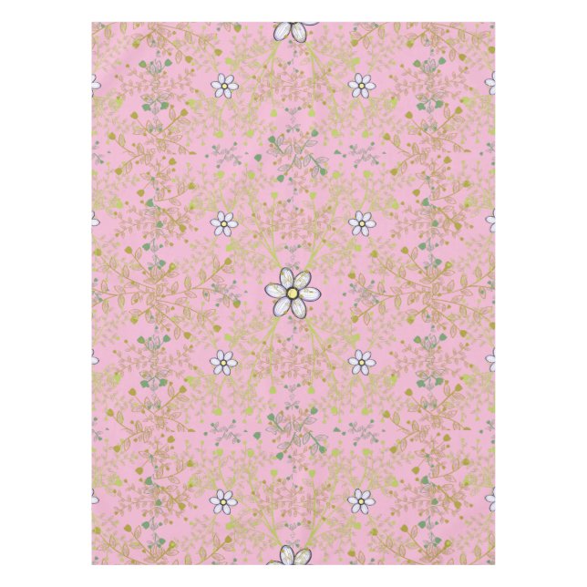 Plants pattern 10bx4 Lpink BG Tablecloth (Front)