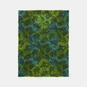 Plants pattern.11b Black BG Fleece Blanket