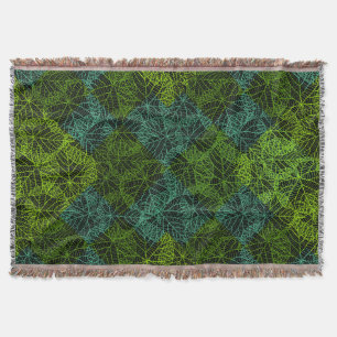 Plants pattern.11b Black BG Throw Blanket