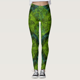 Plants pattern.12c Black BG Leggings