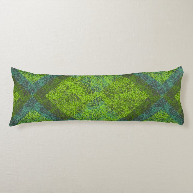 Plants pattern.12c DGrey BG Body Cushion (Front)