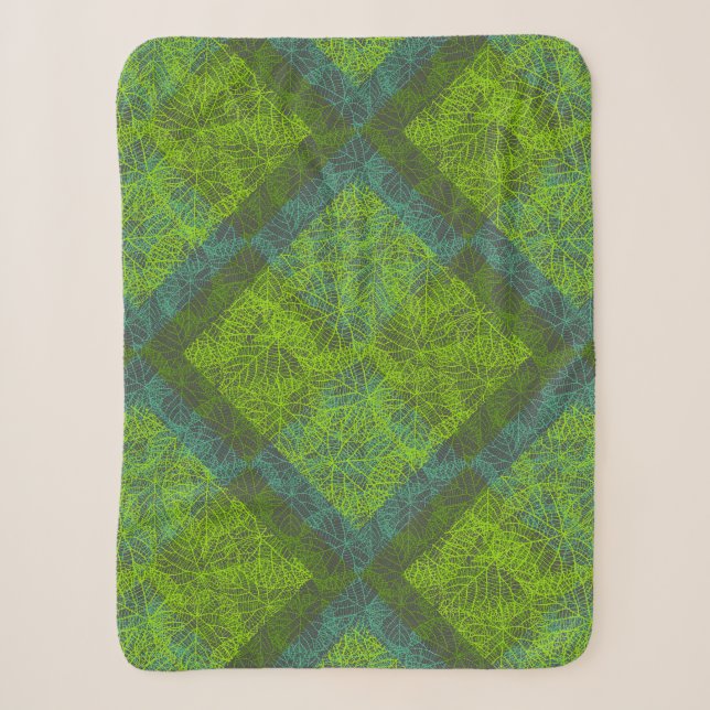 Plants pattern.12c DGrey BG Sherpa Blanket (Front)
