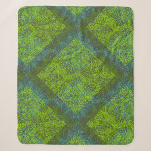 Plants pattern.12c DGrey BG Sherpa Blanket