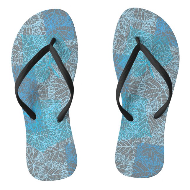 Plants pattern.13b DGrey BG Thongs (Footbed)