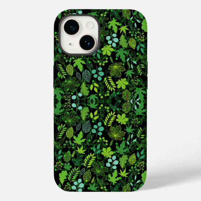 Plants pattern.14b Black BG Case-Mate iPhone Case (Back)