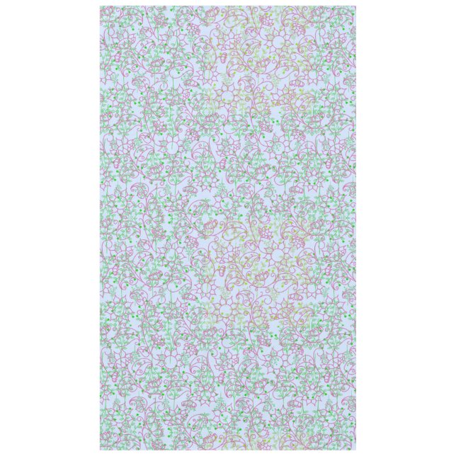 Plants pattern.14C Pink Floral Lblue BG Tablecloth (Front)