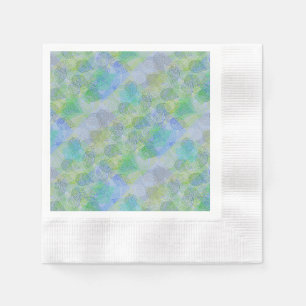 Plants pattern A02.b Leaves LBlue BG Napkin