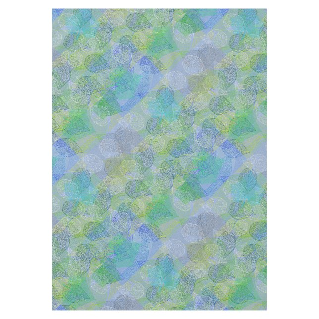 Plants pattern A02.b Leaves LBlue BG Tablecloth (Front)
