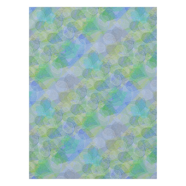 Plants pattern A02.b Leaves LBlue BG Tablecloth (Front)