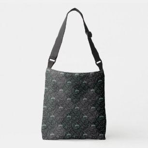 Plants pattern A04b Black BG Crossbody Bag