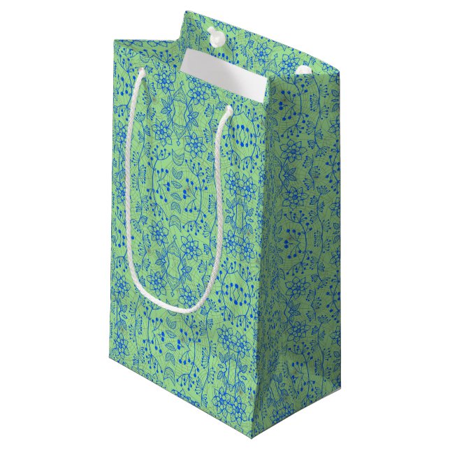 Plants pattern A08.b boho. lgreen BG Small Gift Bag (Front Angled)