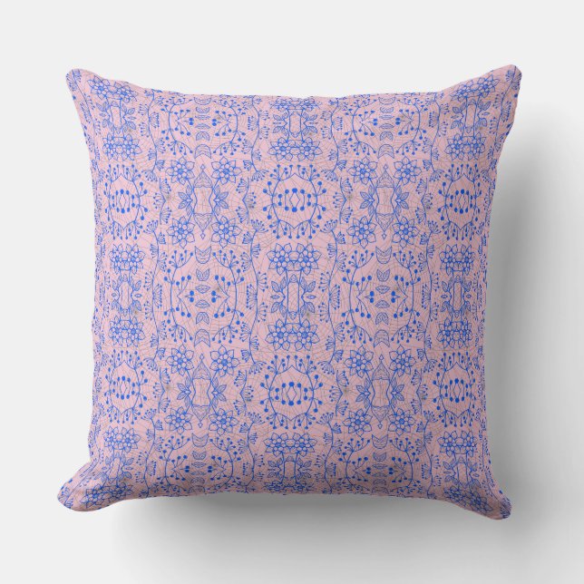 Plants pattern A08.b boho. lpink BG Cushion (Front)