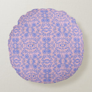 Plants pattern A08.b boho. lpink BG Round Cushion