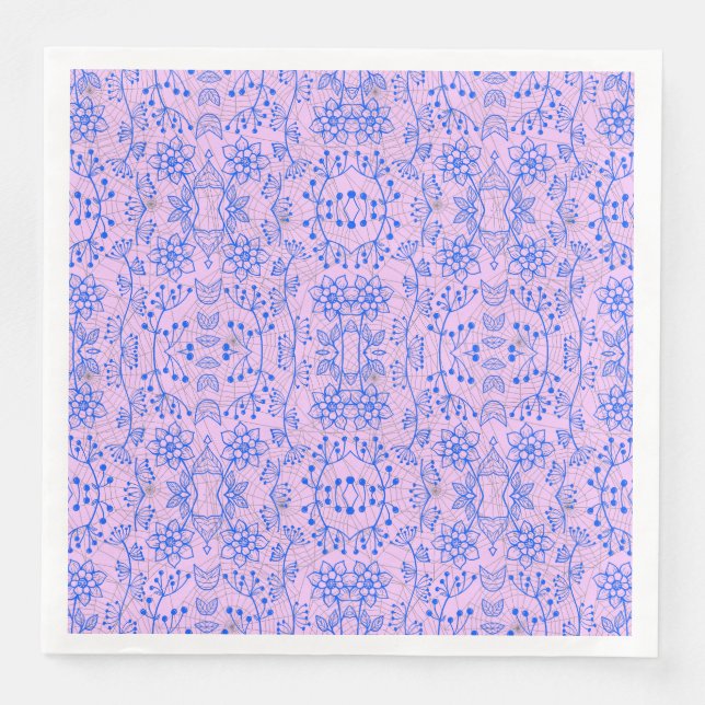 Plants pattern A08.b boho. lpurple BG Napkin (Front)