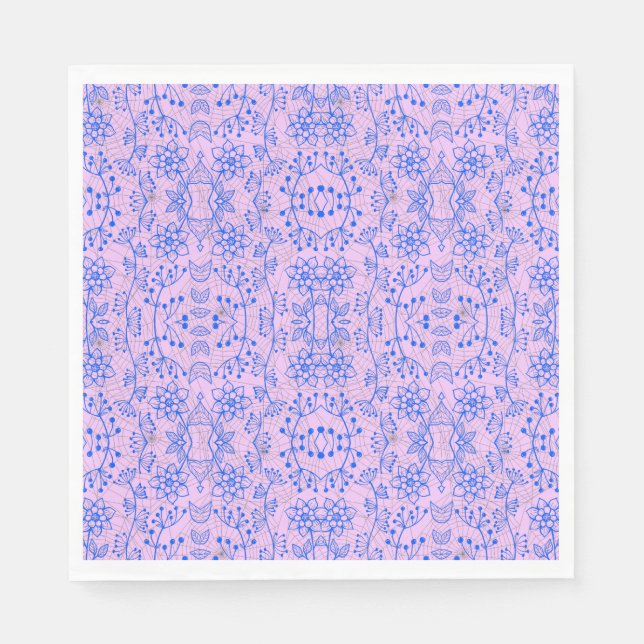 Plants pattern A08.b boho. lpurple BG Napkin (Front)