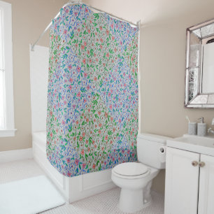Plants pattern A10.b LGrey BG Shower Curtain