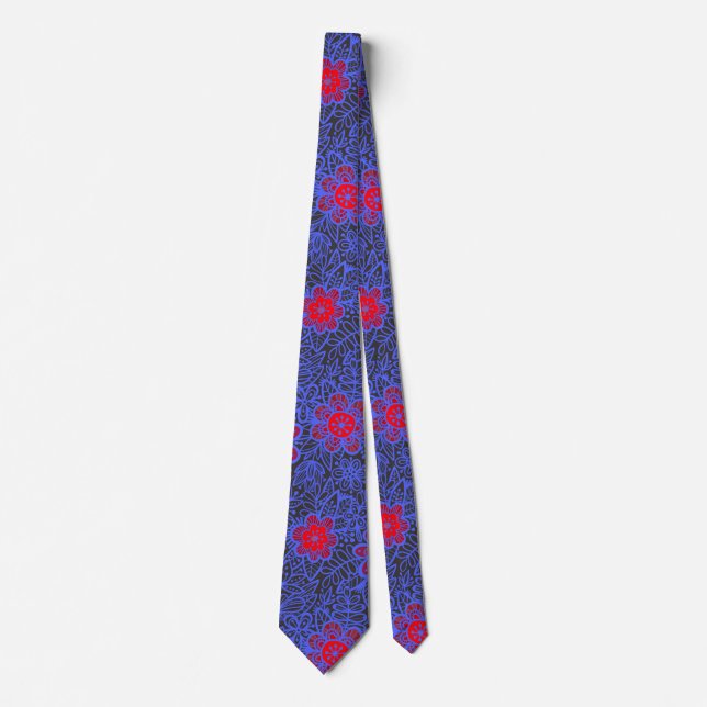 Plants pattern A13.b DGrey BG Tie (Front)