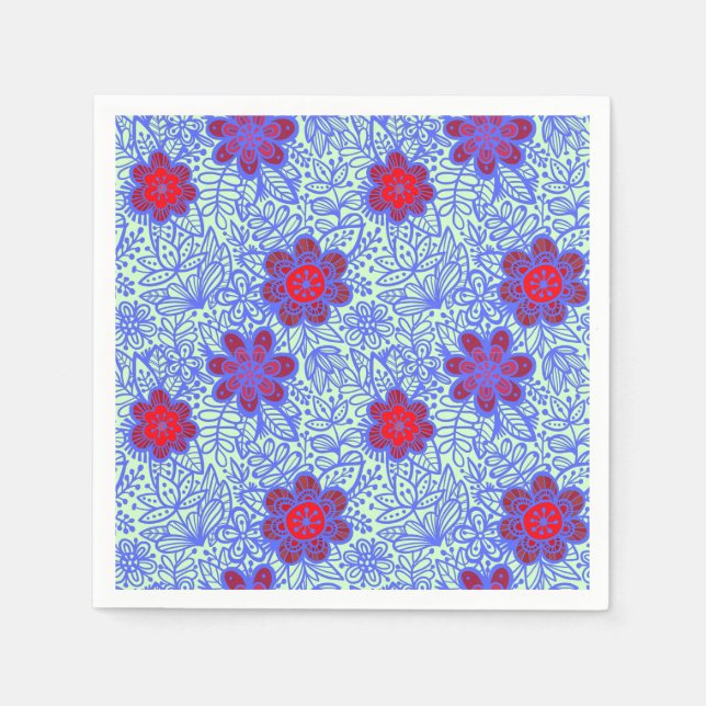 Plants pattern A13.b LGreen BG Napkin (Front)