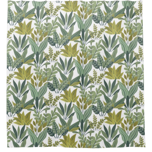 Plants pattern shower curtain (Front)