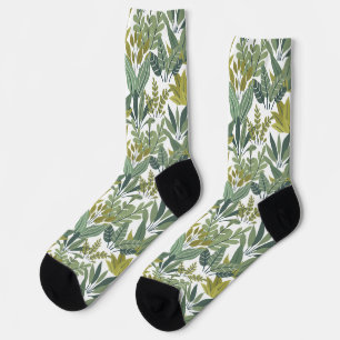 Plants pattern socks