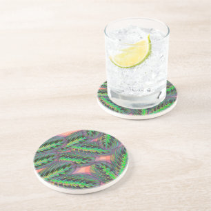 Plants Tropical Calathea Maranta Leaf Pattern Coaster