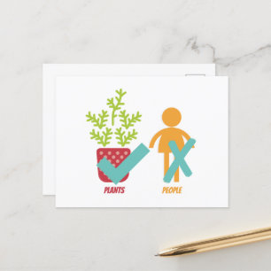 Plants Yes People No Postcard